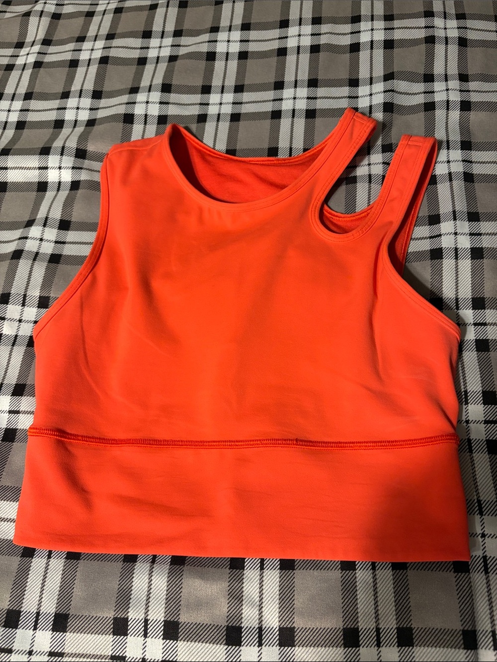 lululemon athletica Neon Orange Double-Strap Crop Top
